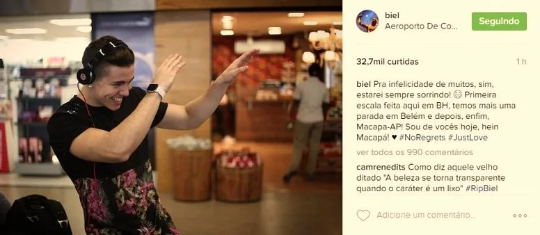 Acusado de assédio sexual, Biel faz dispara nas redes sociais