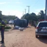 Criminoso rouba carro e capota com veículo durante fuga em Guarapari