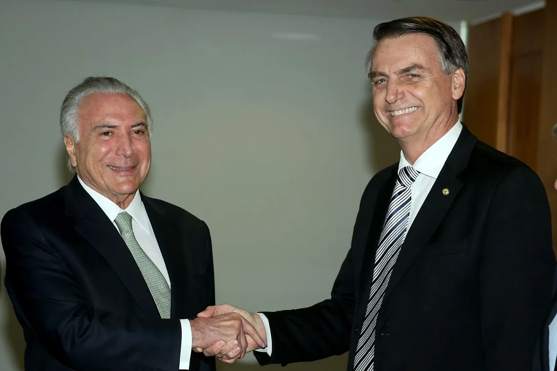 O presidente Michel Temer se reúne com o presidente eleito Jair Bolsonaro, no Palácio do Planalto.