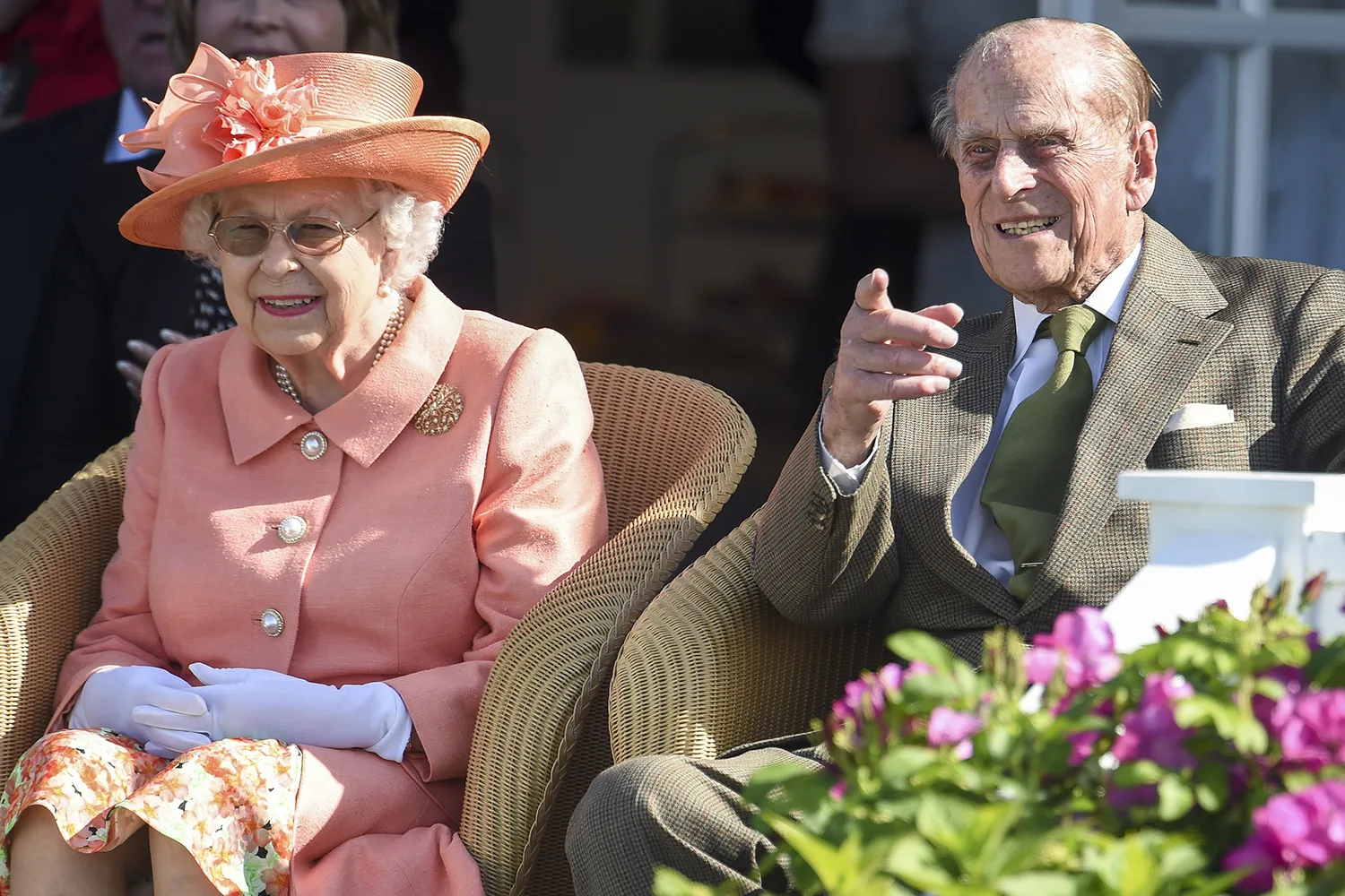 EGHAM, ENGLAND – JUNE 24: Queen Elizabeth II and Prince Philip, Duke of Edinburgh attend The OUT-SOURCING Inc Royal Windsor Cup 2018 polo match at Guards Polo Club on June 24, 2018 in Egham, England. (Photo by Antony Jones/Getty Images)