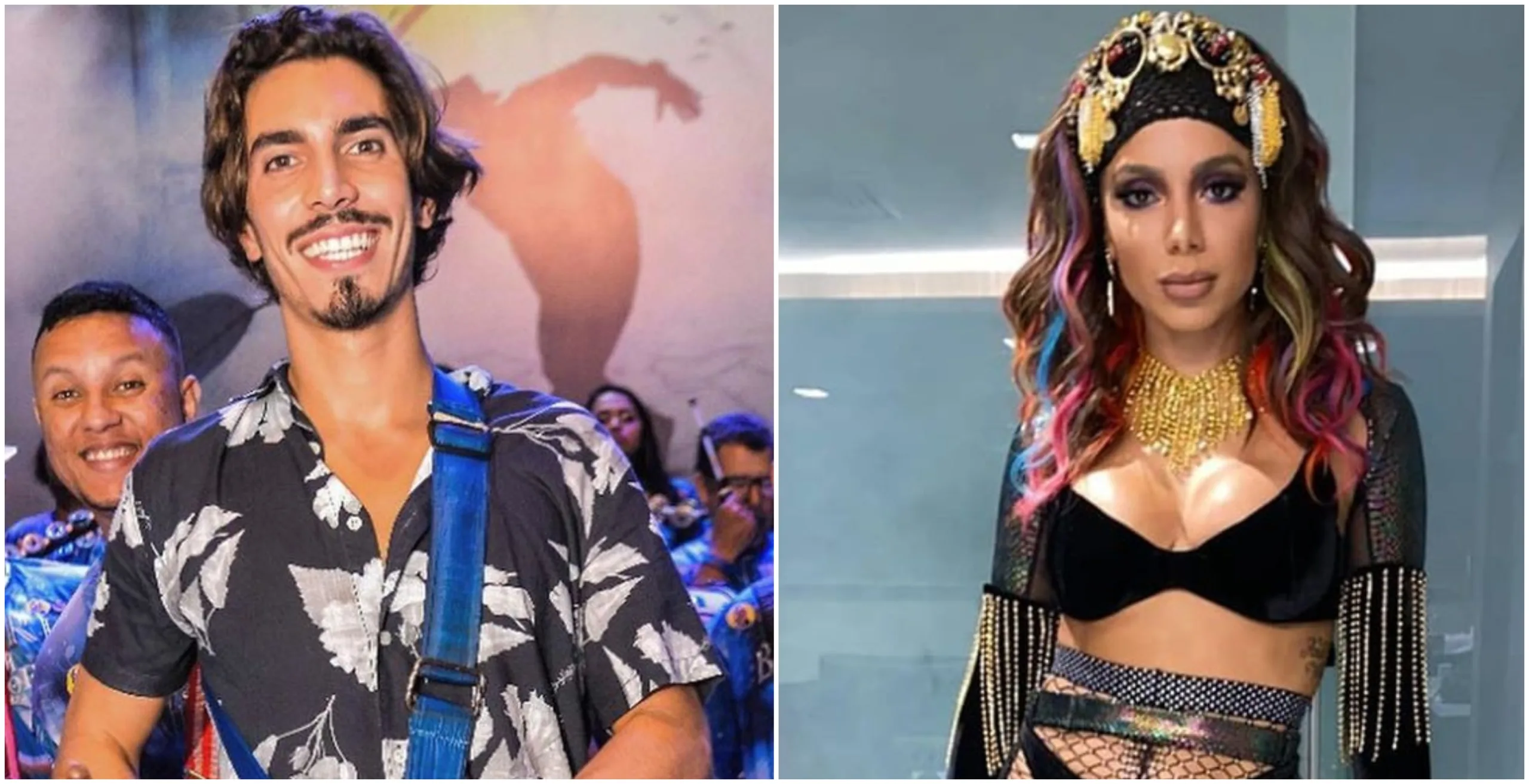 Anitta e suposto affair posam coladinhos em camarote na Sapucaí