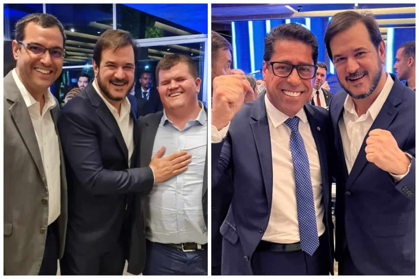 Rigoni e Marcelo Santos com Rueda: disputa pelo União Brasil / crédito: Instagram 