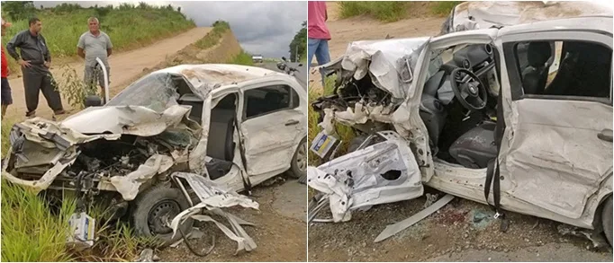 Acidente entre carro e carreta deixa um morto e dois feridos em Barra de São Francisco