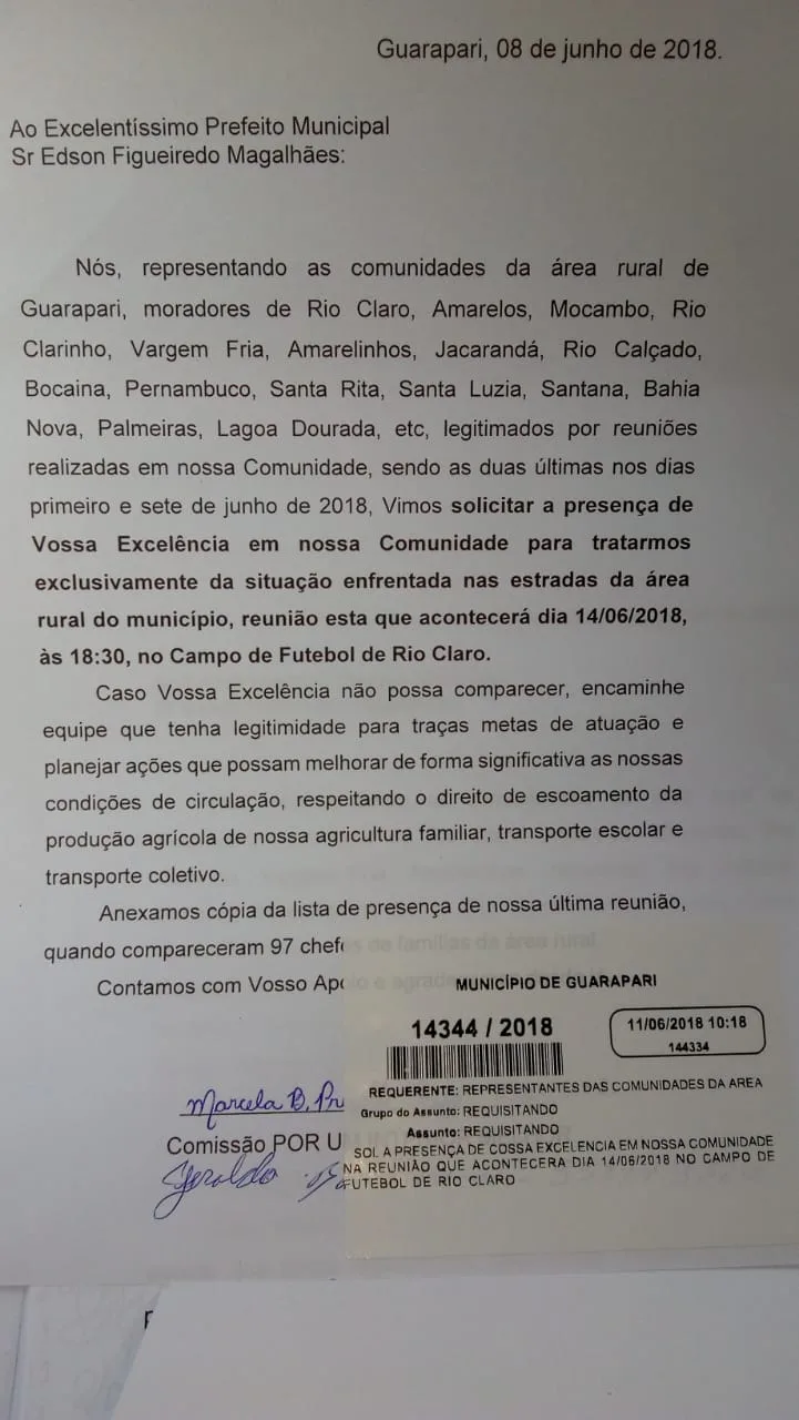 Prefeito de Guarapari é convocado pela comissão de produtores rurais para reunião