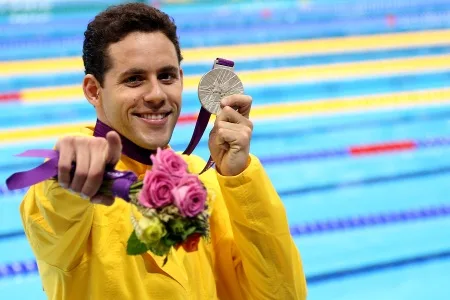 Thiago Pereira medalha de Prata durante final dos 400 metros medley na Arena Aquatics Centre durante os Jogos Olímpicos de Londres em 28 de Julho de 2012 em Londres, Inglaterra. Foto: Satiro Sodre/AGIF