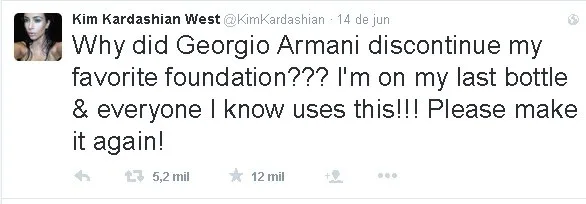 Georgio Armani? Kim Kardashian comete gafe em rede social