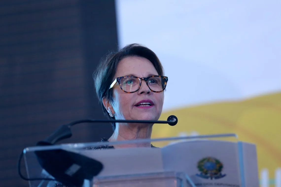 Brasília – A nova presidente da Frente Parlamentar da Agropecuária (FPA), deputada Tereza Cristina, durante cerimônia de posse (Wilson Dias/Agência Brasil)