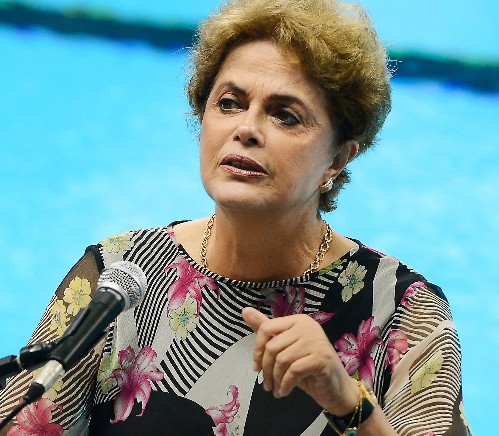 Rio de Janeiro – A presidenta Dilma Rousseff durante inauguração do Estádio Aquático Olímpico, no Parque Olímpico da Barra (Tânia Rêgo/Agência Brasil)