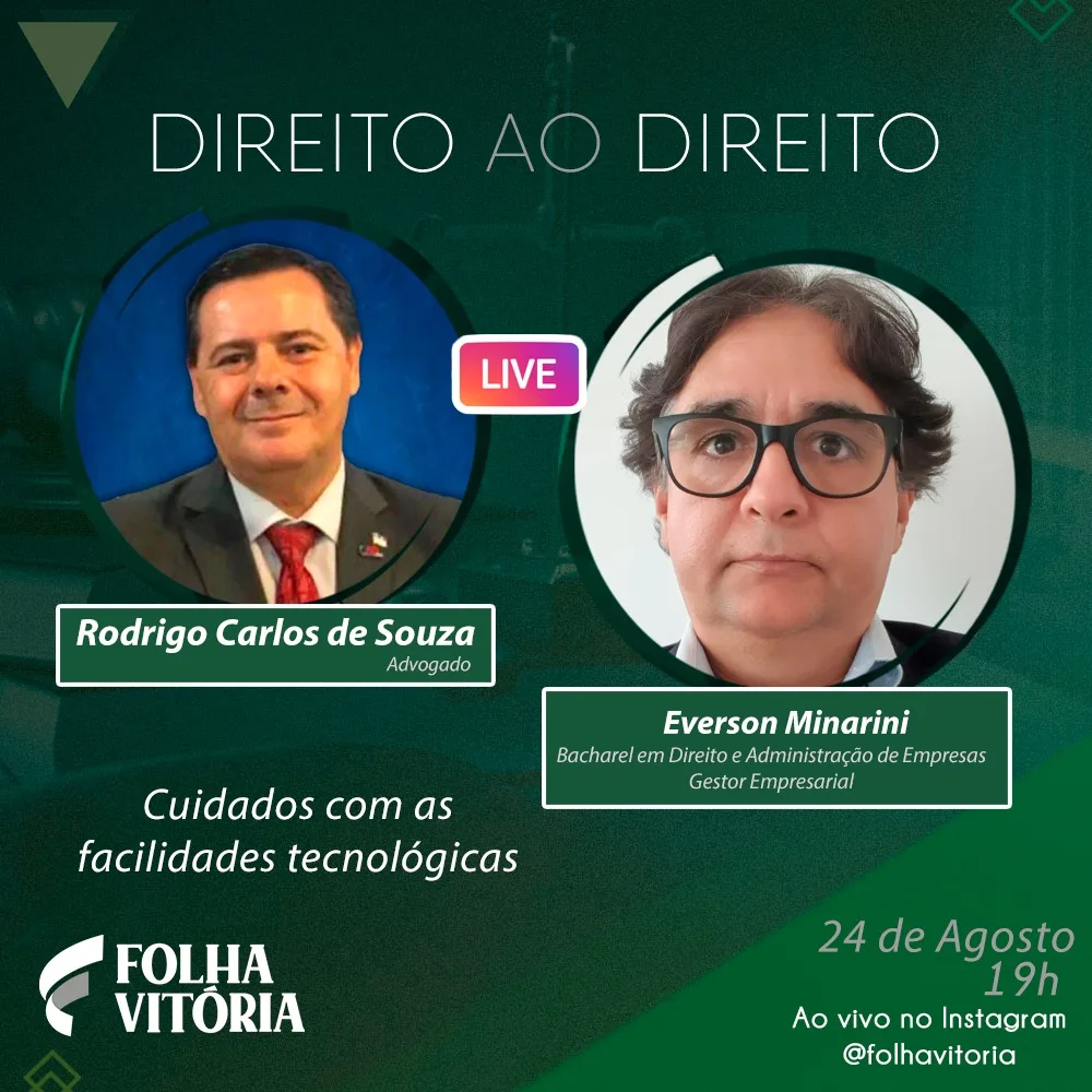 Live do Folha: programa 'Direito ao Direito' fala sobre cuidados com as facilidades tecnológicas