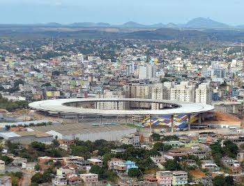 Foto aérea do Estádio Estadual Kléber Andrade. Cariacica-ES