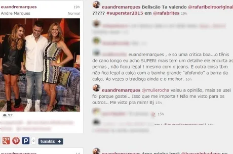 André Marques responde seguidora: 'Não me visto para os outros'