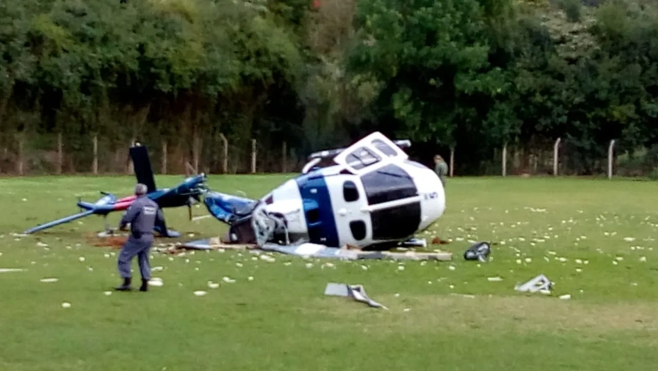 Helicóptero do governador Paulo Hartung sofre acidente em Domingos Martins