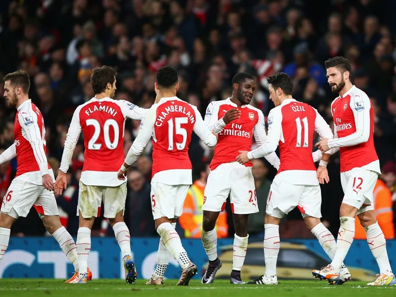 during the Barclays Premier League match between Arsenal and Sunderland at Emirates Stadiumon December 5, 2015 in London, England.