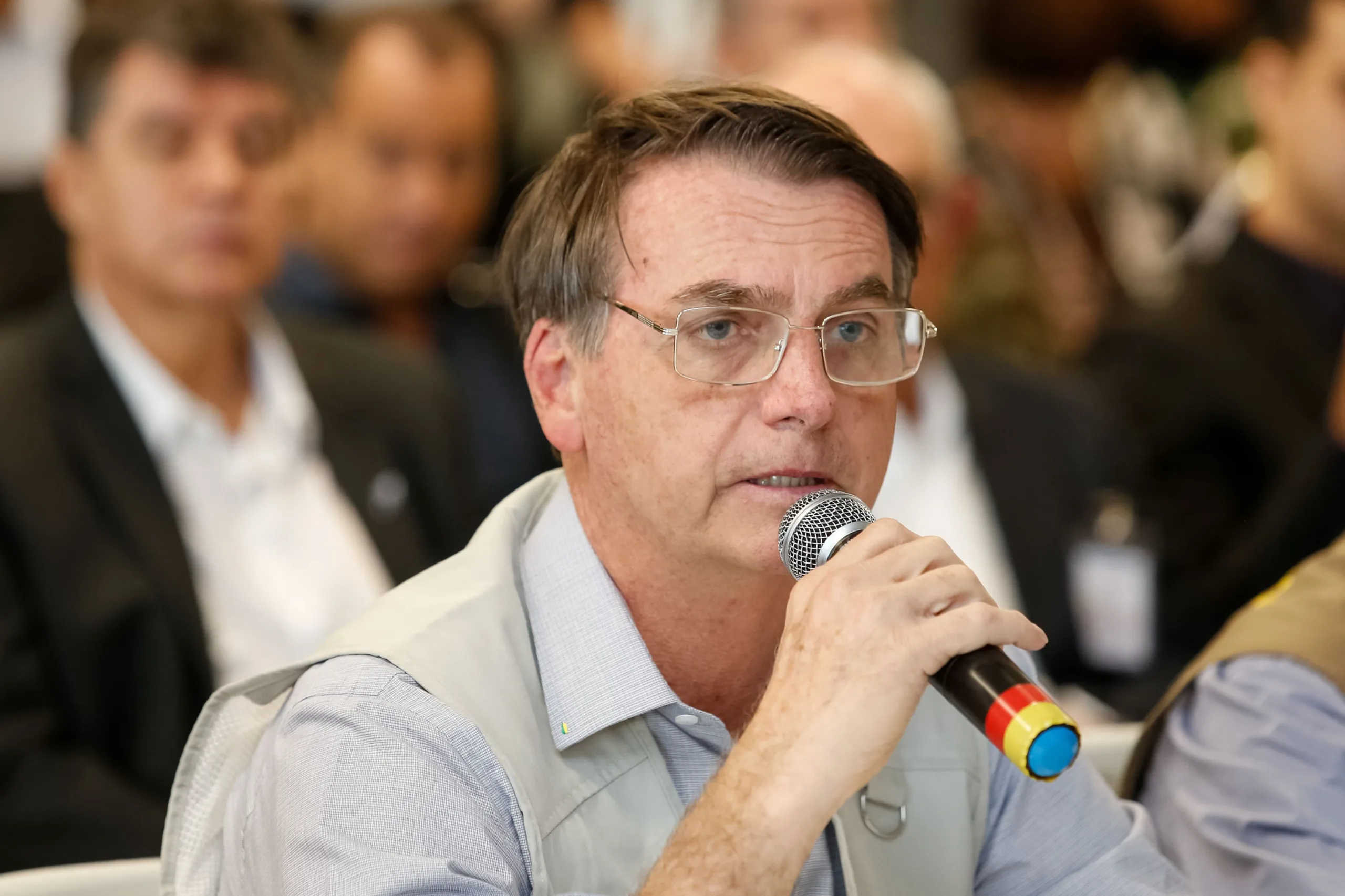 O presidente da República, Jair Bolsonaro, durante encontro de trabalho.