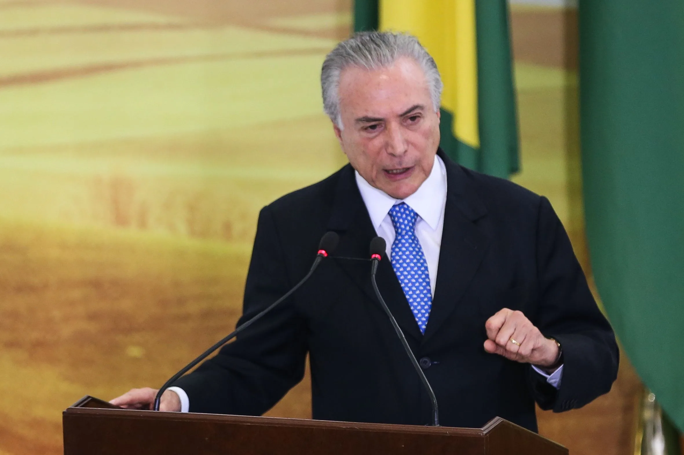 Brasília – O presidente interino Michel Temer lança o Plano Agro Mais, no Palácio do Planalto. Participam da cerimônia ministros, empresários e parlamentares (Antonio Cruz/Agência Brasil)