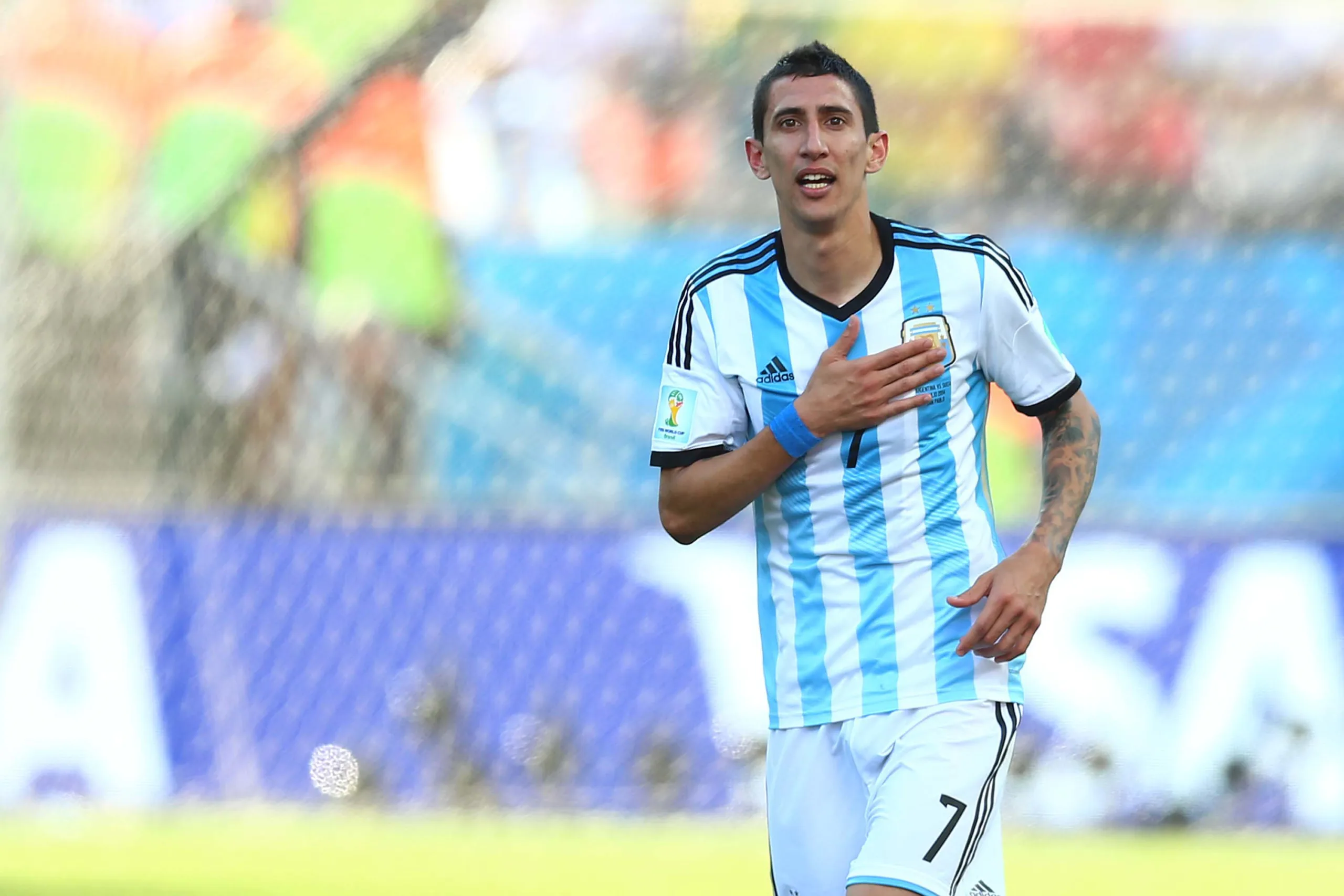 SP – COPA/ARGENTINA E SUÍÇA – ESPORTES – O jogador Di Maria da Argentina comemora vitória durante partida entre Argentina x Suíça, em partida válida pela Copa do Mundo 2014, no estádio Arena Corinthians em São Paulo, SP, nesta terça-feira (1). 01/07/2014 – Foto: MARCOS BEZERRA/FUTURA PRESS/FUTURA PRESS/ESTADÃO CONTEÚDO