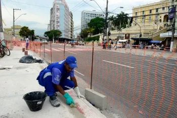 Obras da ciclovia no Centro de Vitória