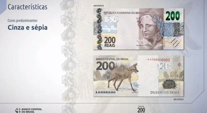 Cédula de R$ 200 tem mesmo tamanho que a de R$ 20 e número de muda de cor