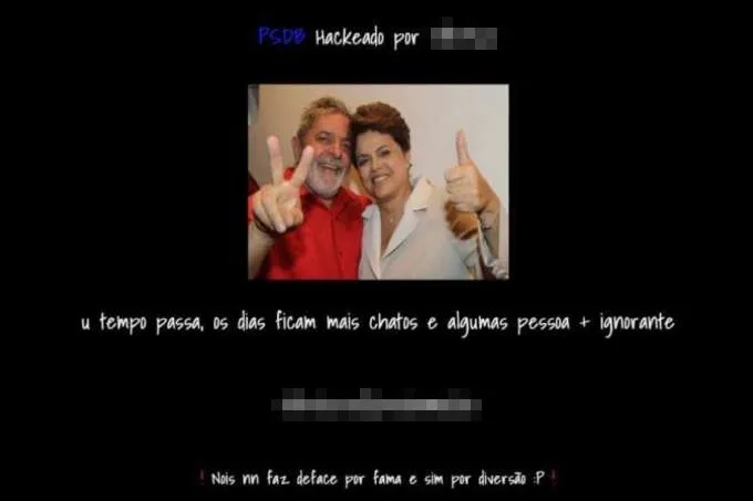 Site do PSDB é hackeado e exibe foto de Dilma e Lula