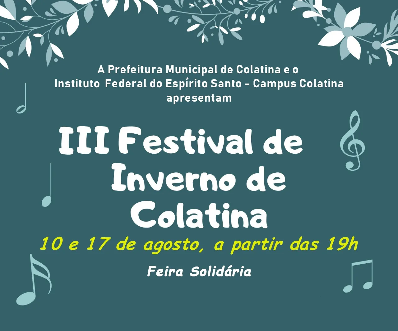 Festival de Inverno acontece neste sábado(10),em Colatina