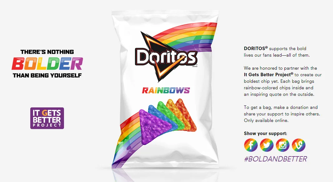 Doritos ganha versão colorida para homenagear comunidade LGBT