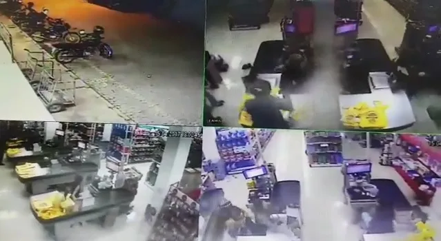 Vídeo flagra ação de criminosos durante assalto a supermercado em Santa Maria de Jetibá