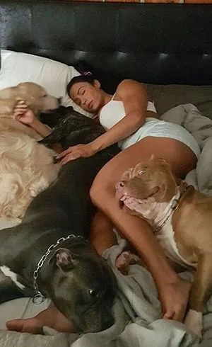 Gracyanne Barbosa divide cama com os cães e reclama de falta de espaço