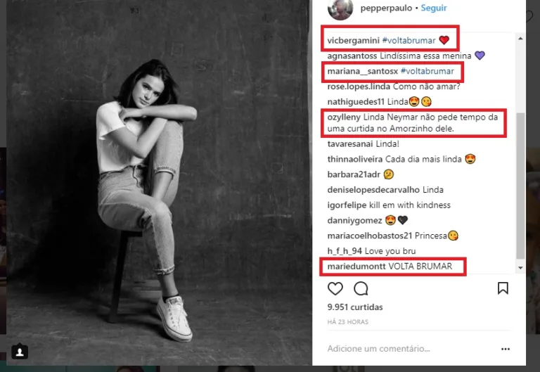 Neymar curte foto de Bruna Marquezine publicada por assessor