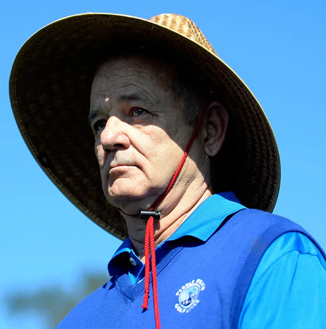 PEBBLE BEACH, CA – FEBRUARY 13: Bill Murray looks on at the 14th tee box during round three of the AT&T Pebble Beach National Pro-Am at the Pebble Beach Golf Links on February 13, 2016 in Pebble Beach, California. (Photo by Robert Laberge/Getty Images)