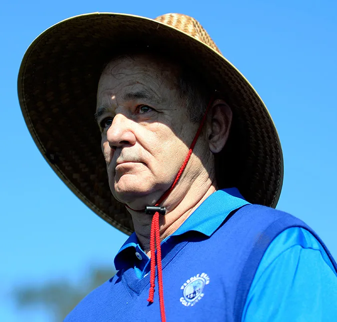 PEBBLE BEACH, CA – FEBRUARY 13: Bill Murray looks on at the 14th tee box during round three of the AT&T Pebble Beach National Pro-Am at the Pebble Beach Golf Links on February 13, 2016 in Pebble Beach, California. (Photo by Robert Laberge/Getty Images)