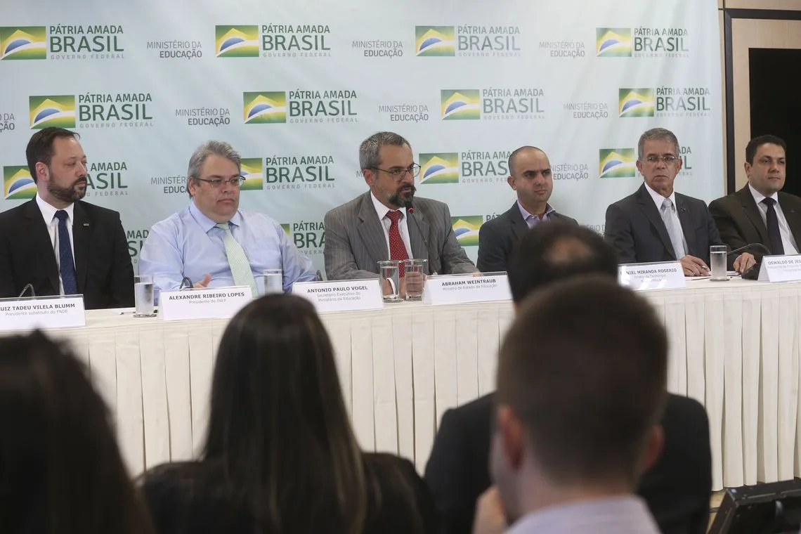 O ministro da Educação, Abraham Weintraub, durante apresentação do Plano de Transformação Digital do MEC.