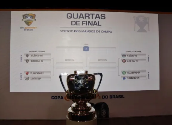 Copa do Brasil terá Flamengo x Santos e Palmeiras x Cruzeiro nas quartas de final