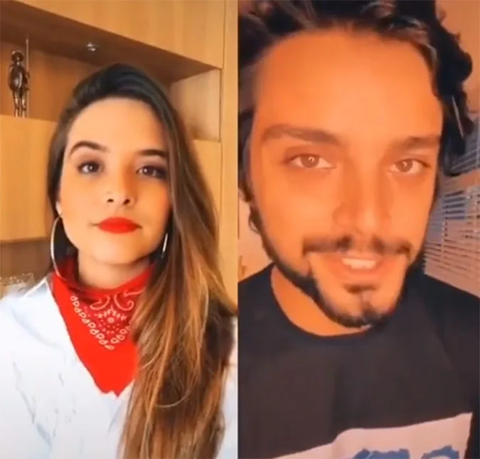 Juliana Paiva e Rodrigo Simas recriam cena de Malhação à distância