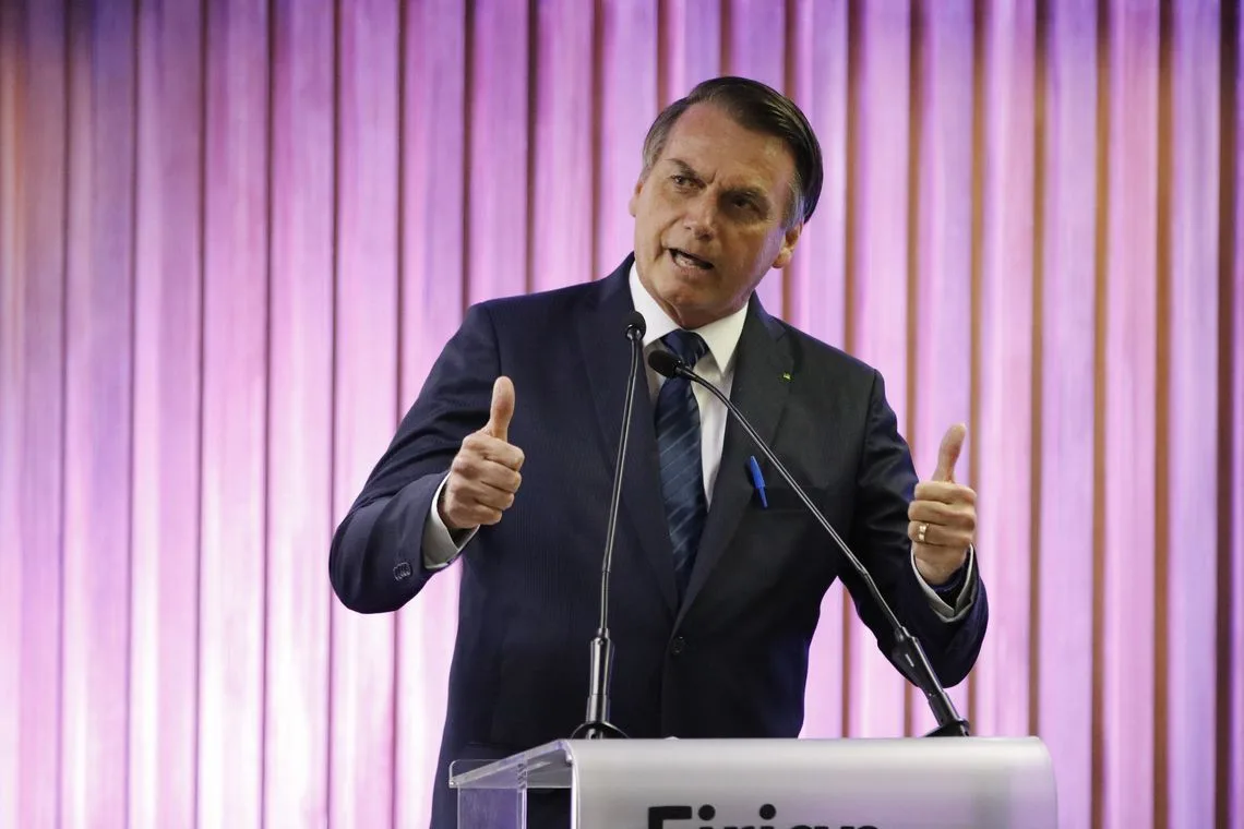 O Presidente da República, Jair Bolsonaro durante Cerimônia de Entrega da Medalha do Mérito Industrial do Estado do Rio de Janeiro