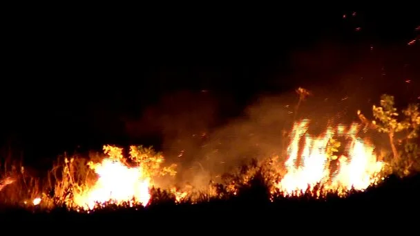 Incêndio atinge área de vegetação e assusta moradores da Serra