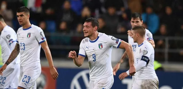 <> during the UEFA Euro 2020 qualifier between Liechtenstein and Italy on October 15, 2019 in Vaduz, Liechtenstein.