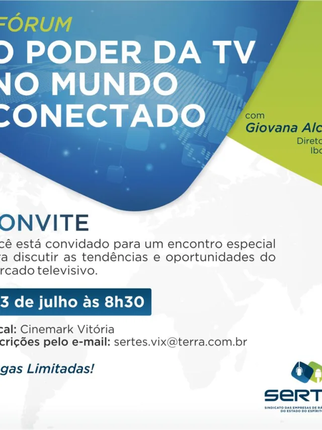 Poder da TV no mundo conectado será tema de debate em Vitória nesta quarta-feira