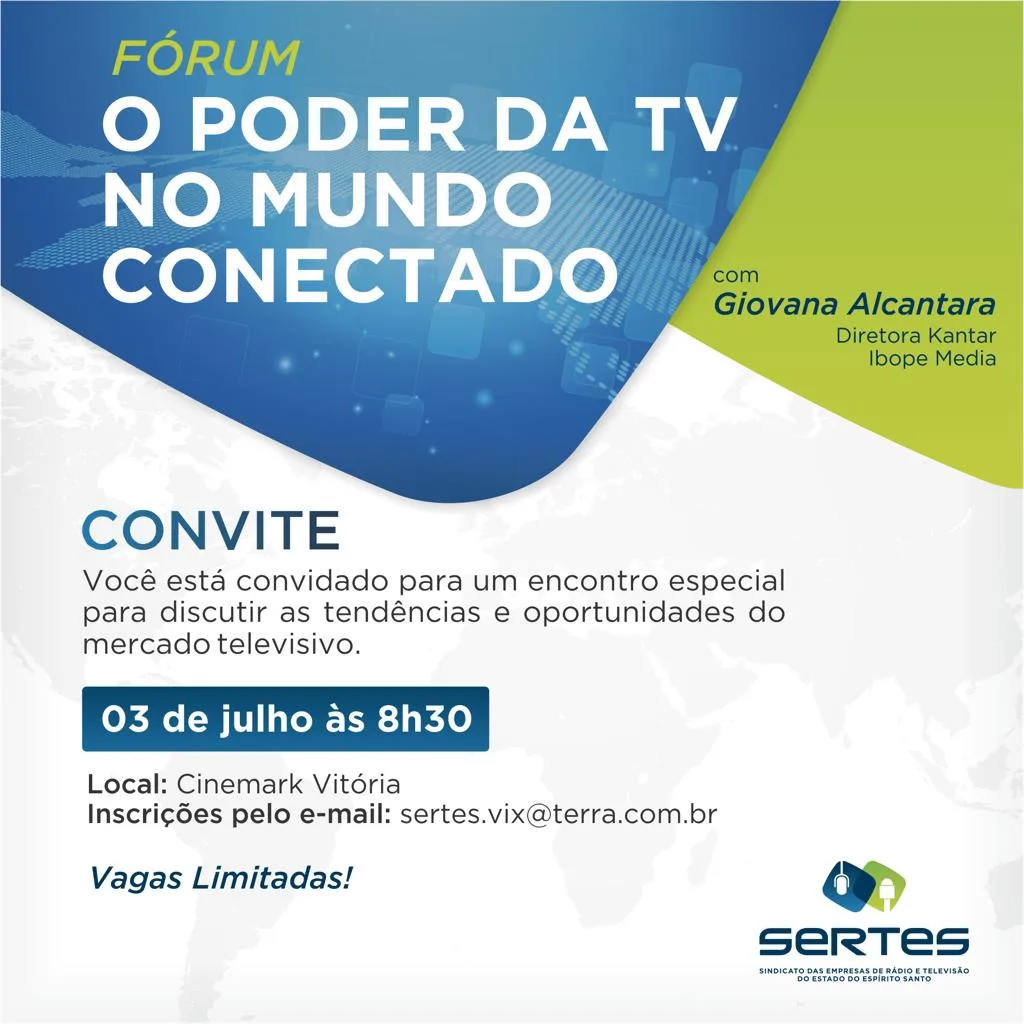 Poder da TV no mundo conectado será tema de debate em Vitória nesta quarta-feira