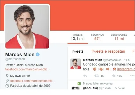 Com 11 milhões de seguidores, Marcos Mion bate recorde em rede social