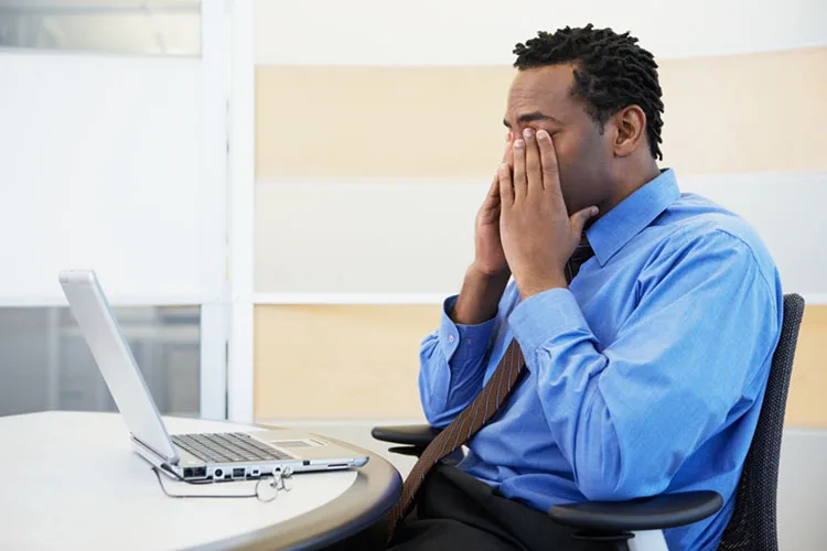 Tired looking office worker