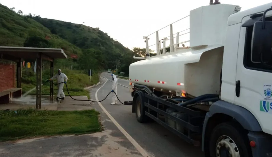 Distritos de Cachoeiro de Itapemirim recebem higienização nos espaços públicos