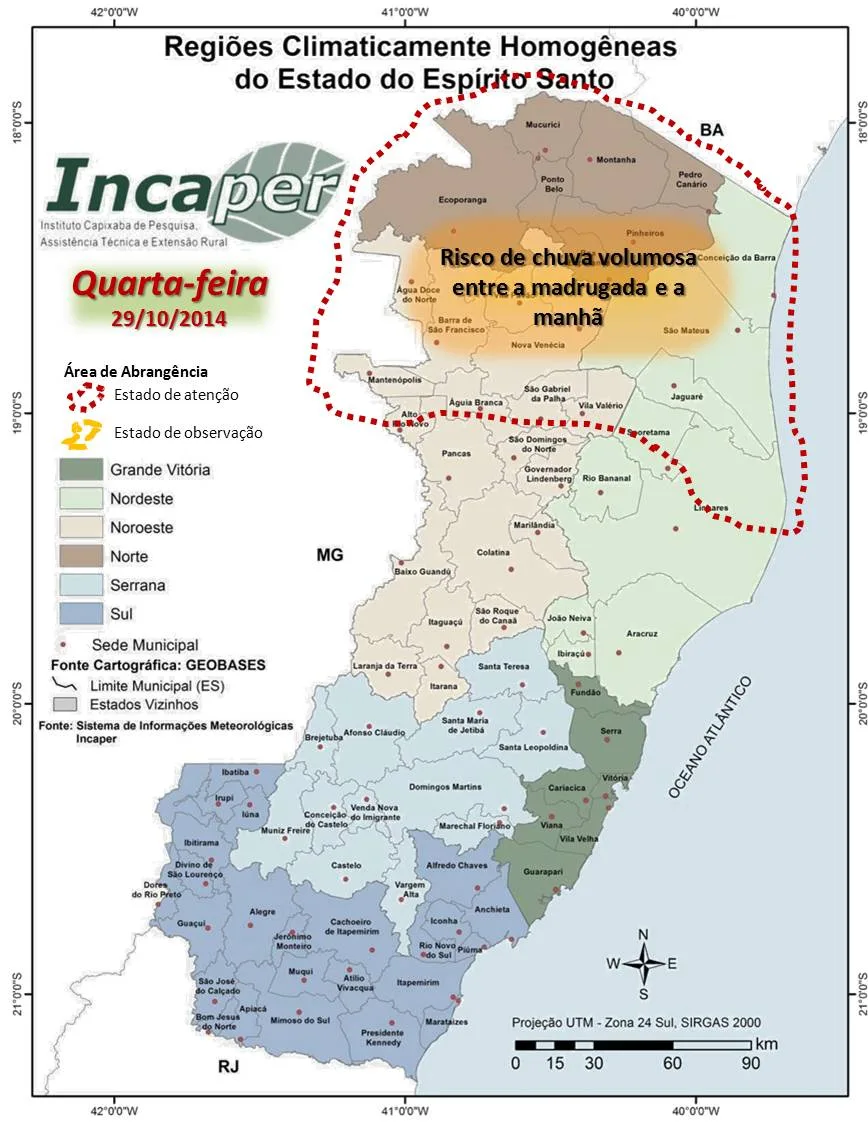 Tempo continua instável durante a semana no Espírito Santo