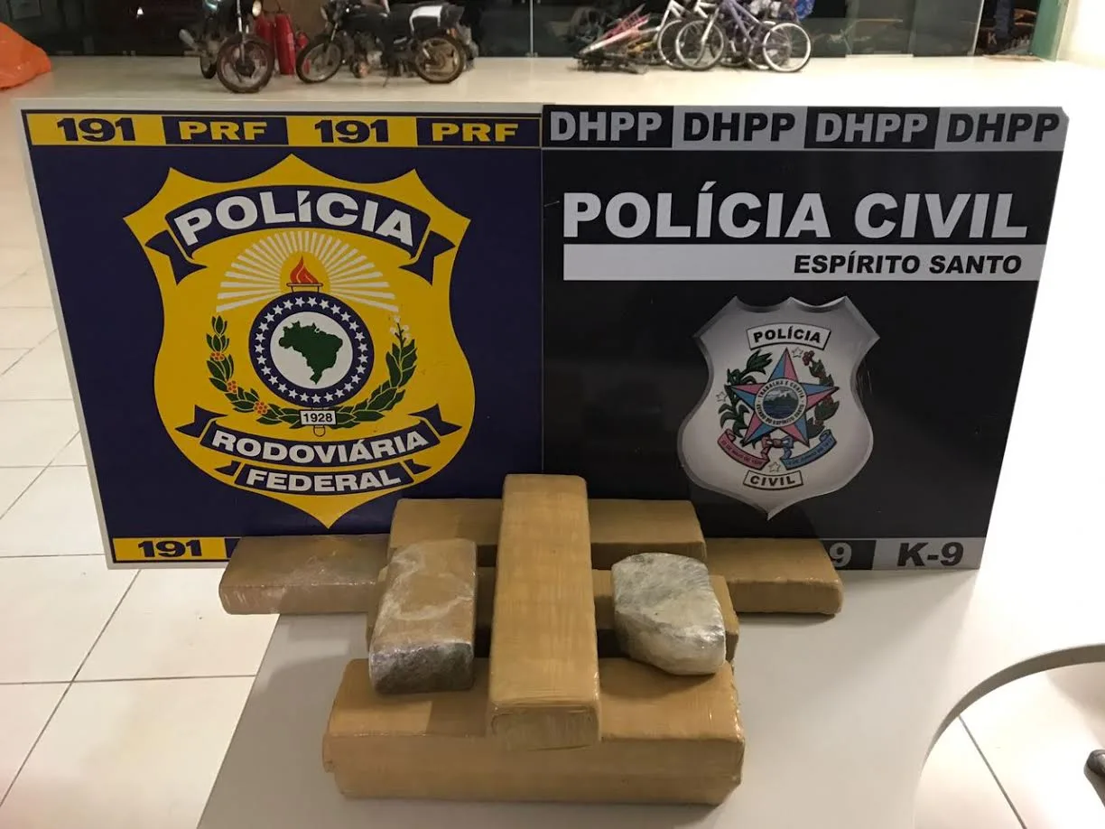 Casal é preso tentando trazer 10 kg de maconha pela terceira vez ao ES