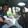 Bebê com pneumonia é socorrido em helicóptero da PM em Baixo Guandu