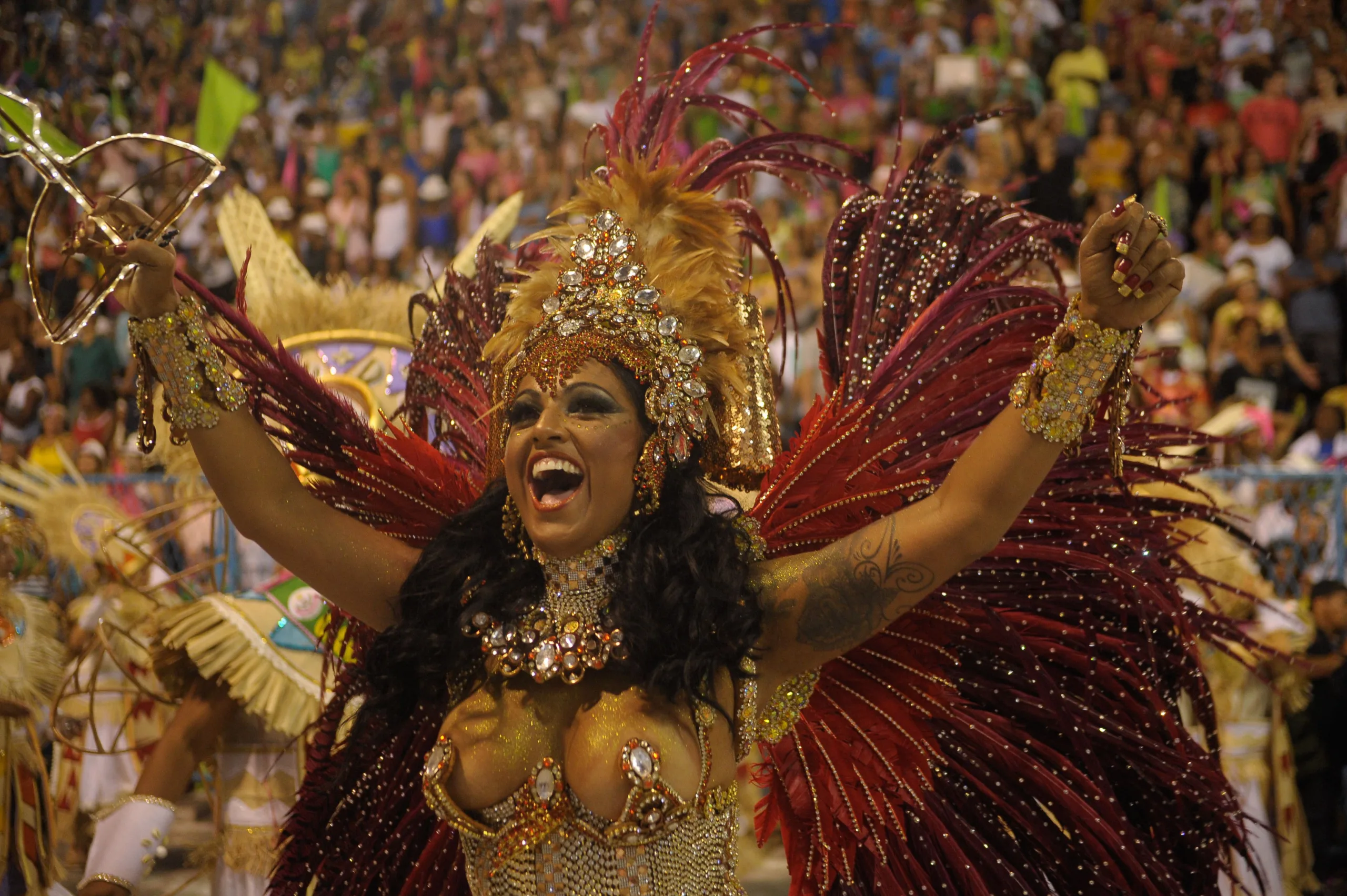 Rio de Janeiro – Mangueira, a grande vitoriosa do carnaval foi a última escola a se apresentar na Marquês de Sapucaí, no desfile das campeãs, com o enredo sobre a Maria Bethânia (Tomaz Silva/Agência Brasil)