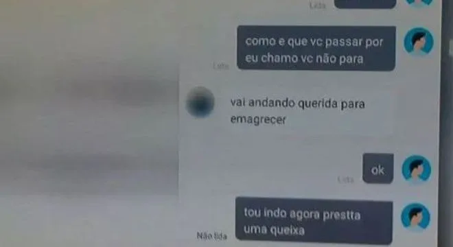 'Vai andando para emagrecer', escreve motorista de aplicativo ao negar viagem para cliente