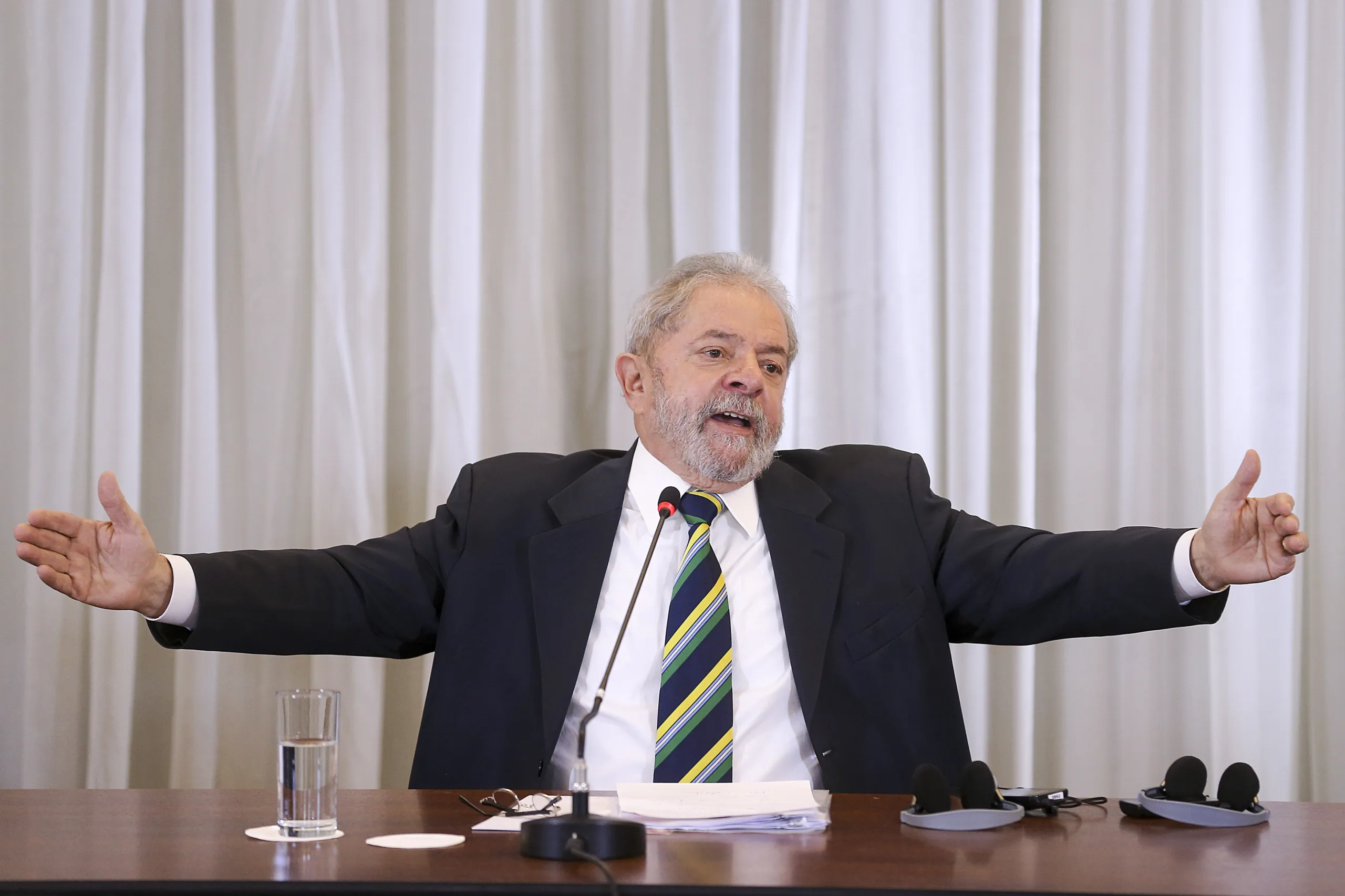 28/03/2016- São Paulo- SP, Brasil- O ex-presidente Luiz Inácio Lula da Silva participa de coletiva à imprensa internacional. Foto: RIcardo Stuckert/ Insituto Lula