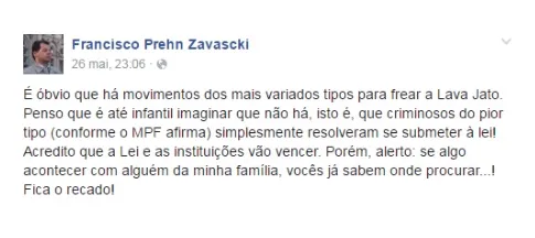 Filho de Teori falou sobre ameaças à sua família nas redes sociais