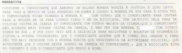 Homem diz que não aguenta mais ser traído e registra boletim de ocorrência contra a esposa