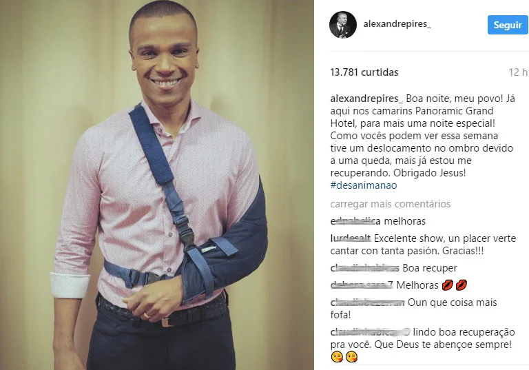 Alexandre Pires sofre acidente em escada de aeroporto